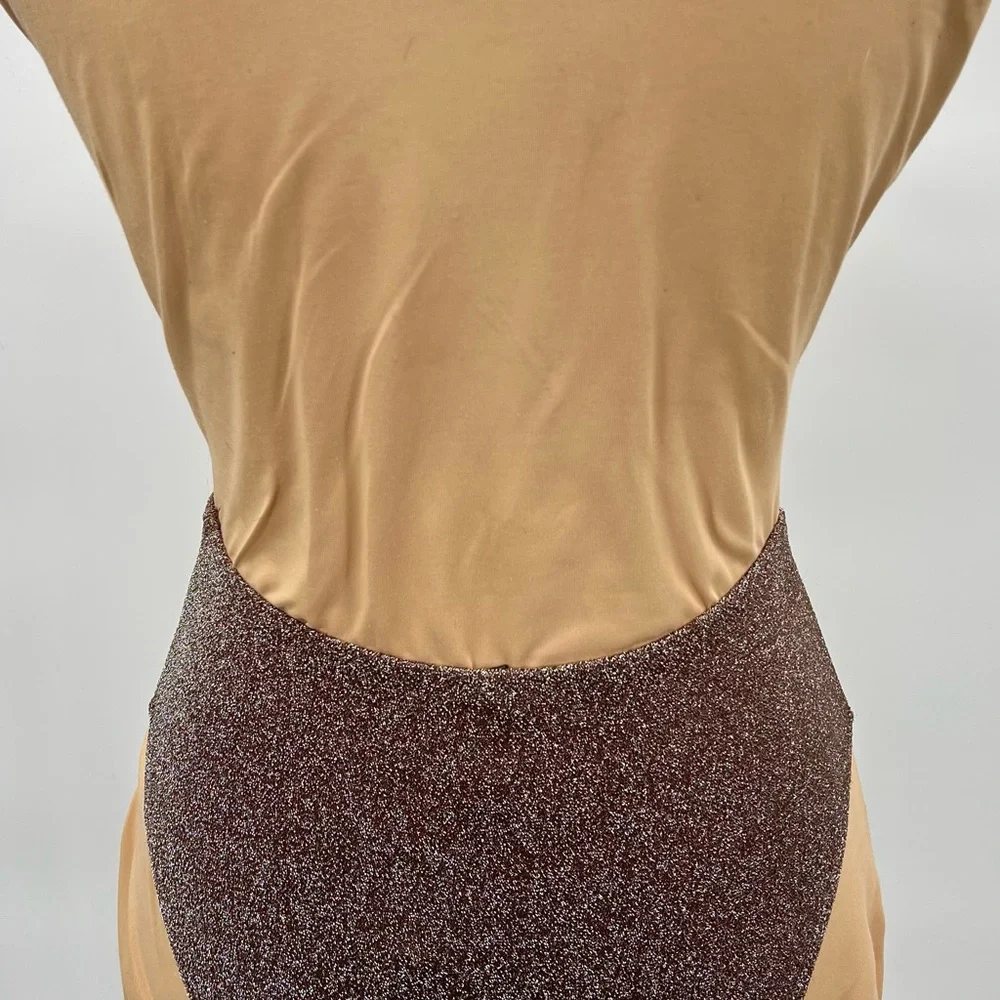 NWT skims chocolate brown metallic shimmer highwaisted bikini bottoms XXS beach
